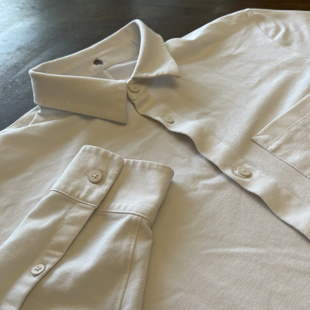 Lululemon Airing Easy Shirt Men Large Off White Performance Long Sleeve LM3